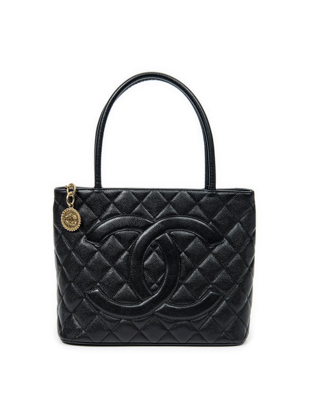 Chanel Medallion Tote Quilted Caviar #311202C24B